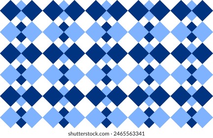multi tone blue diamond repeat horizontal strip pattern, replete image design for fabric printing
