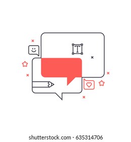 Multi tone icon, dialogue box background and graphic. The illustration is colorful, flat, vector, pixel perfect, suitable for web and print. Linear stokes and fills.