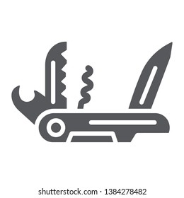 Multi tool glyph icon, camping and multifunction, pocket knife sign, vector graphics, a solid pattern on a white background, eps 10.