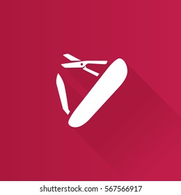 Multi tool icon in Metro user interface color style. Multifunction camping survival