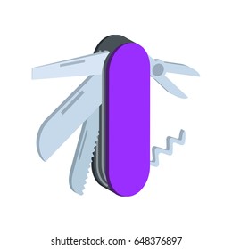 Multi tool symbol. Flat Isometric Icon or Logo. 3D Style Pictogram for Web Design, UI, Mobile App, Infographic. Vector Illustration on white background.