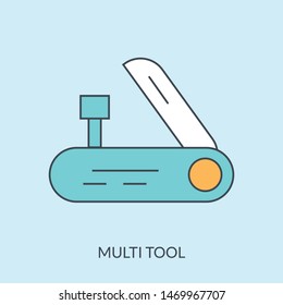 Multi tool vector line icon