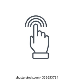 Multi touch, hand, finger, gesture icon suitable for info graphics, websites and print media and  interfaces. Line vector icon.