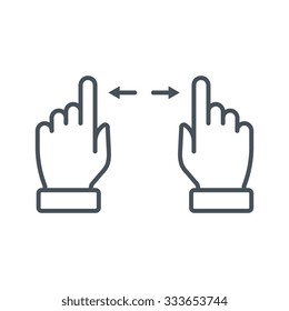 Multi touch, hand, finger, gesture icon suitable for info graphics, websites and print media and  interfaces. Line vector icon.