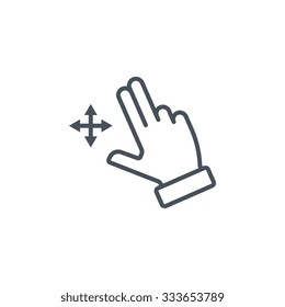 Multi touch, hand, finger, gesture icon suitable for info graphics, websites and print media and  interfaces. Line vector icon.