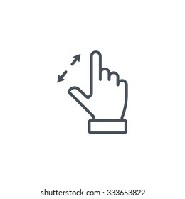 Multi touch, hand, finger, gesture icon suitable for info graphics, websites and print media and  interfaces. Line vector icon.