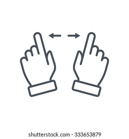Multi touch, hand, finger, gesture icon suitable for info graphics, websites and print media and  interfaces. Line vector icon.