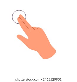 Multi touch icon to tutor of touchscreen control. Hand gesture for sensor screen. Fingers press, tap on touchpad, digital interface, display. Flat isolated vector illustration on white background