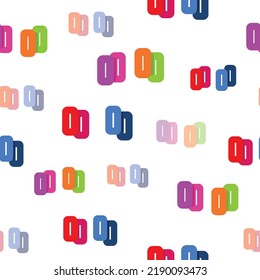 Multi vibrant zero numbers on white vector seamless pattern background. Great for kids accessories prints, textile, scrapbooking, cute packaging, covers and more
