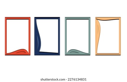 multi vintage color frame vector design for infographic or graphical use, Photo Frames set in cartoon style Collection of multi colored picture frame isolated on white background