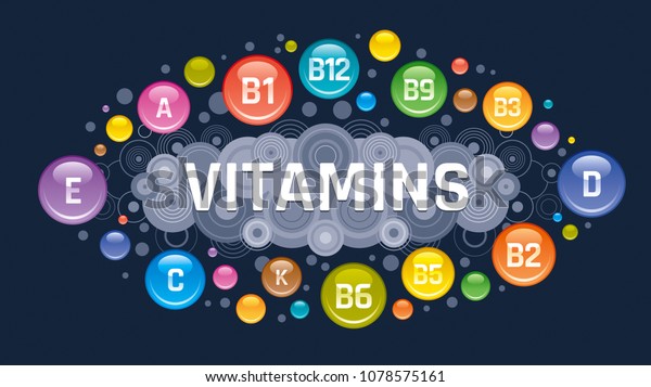 Multi Vitamin Complex Icons Vitamin B Stock Vector (Royalty Free ...