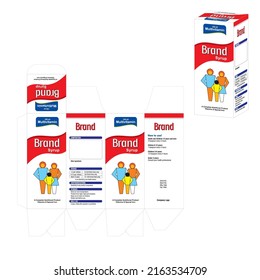 Multi Vitamin Syrup Packaging Design template Healthy food medicine 03 06