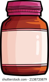 Cápsulas de varias vitaminas envase de botellas al estilo de las caricaturas