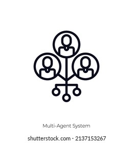 Multi-Agent System icon. Outline style icon design isolated on white background