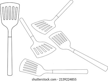 Multi-angle kitchen spatula in retro contour shape