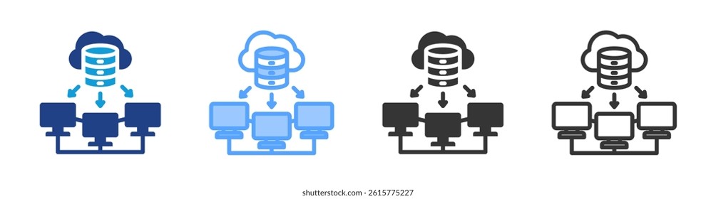Multicast icon set multiple style collection