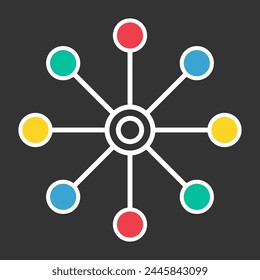 Icono de diseño digital multicanal, símbolo de Web plano omnicanal, Ilustración vectorial de Internet .