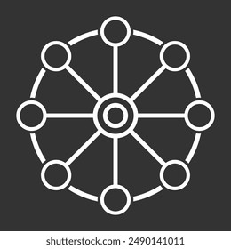 Multichannel digital design icon, omnichannel flat web symbol, internet vector illustration .