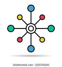 Multichannel digital design shadow icon, omnichannel flat web symbol, internet vector illustration .