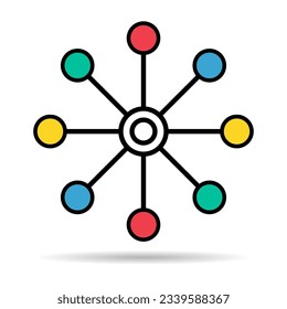 Multichannel Digital Design Schattensymbol, omnichannel flaches Web-Symbol, Internet Vektorgrafik .
