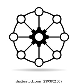 Multichannel digital design shadow icon, omnichannel flat web symbol, internet vector illustration .