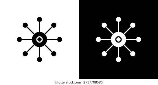 Multichannel icon black flat pictogram. For graphic and web design.