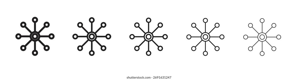 Ícone multicanal logotipo definir conceito ilustração de vetor de estoque.