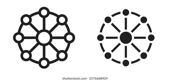 Multichannel icons in outline and stroke versions