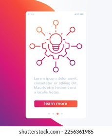 Multichannel marketing banner design with line icon