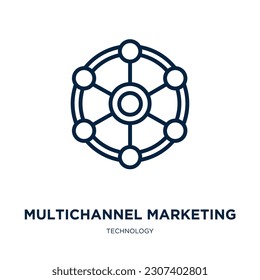 multichannel marketing icon from technology collection. Thin linear multichannel marketing, multichannel, digital outline icon isolated on white background. Line vector multichannel marketing sign, 