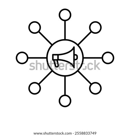 Multichannel Marketing icon. vector flat black linear illustration for web and app..eps
