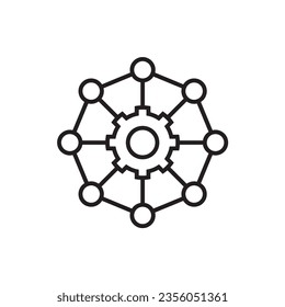 multichannel marketing icon vector. omni channel symbol. Network icon vector. Linear style sign for mobile concept and web design.