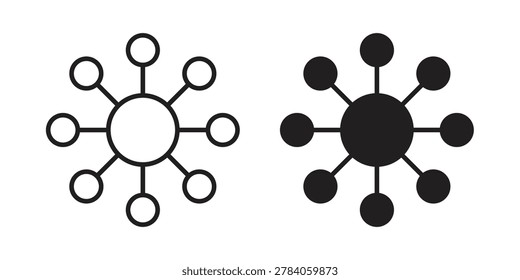 Multichannel marketing icons with different styles. Vector logo illustration simple design.