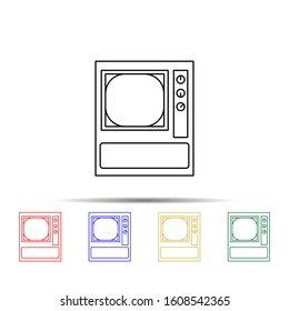 multi-channel TV multi color style icon. Simple thin line, outline vector of generation icons for ui and ux, website or mobile application