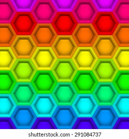 Multicilored hexagon geometric pattern, vibrant vector background