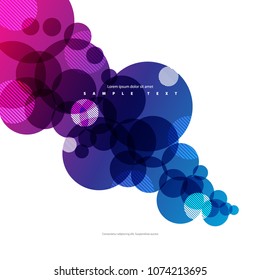 Multiclored Bubble Circles. Modern and Abstract Background. Stock Vector Illustration. Minimalist Creative Design Concept.