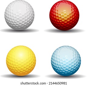 Ilustración de vectores de bola de golf multicolores para el golf