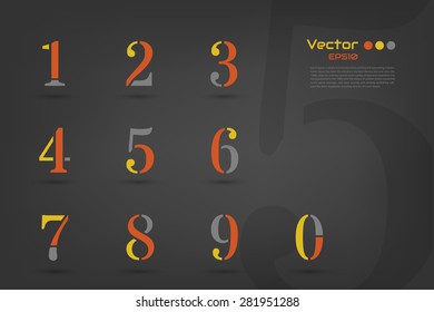 multi-color abstract alphabet in vecter style (10 eps)