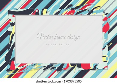 Multicolor Resumen Forma de borde de marco de onda de arte abstracto. textura de diseño