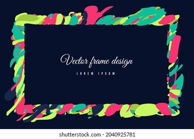 Multicolor Resumen Forma de borde de marco de onda de arte abstracto. decoración de curva