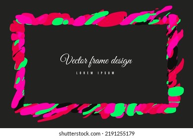 Multicolor Resumen Forma de borde de marco de onda de arte abstracto. línea de ilustración