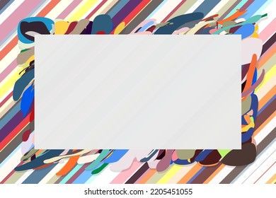 Multicolor  Abstract art wave background frame border shape. pattern illustration