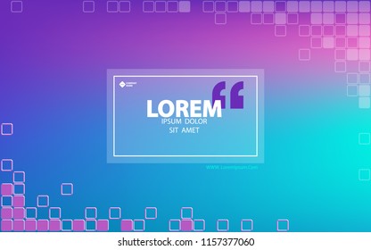 Multicolor abstract background. Minimum geometric background. Composition of geometric shapes. It is used for flyers, posters, brochures, posters, banners. Purple, green, squares, text, font, vector