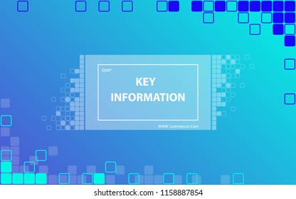Multicolor abstract background. Minimum geometric background. Composition of geometric shapes. It is used for flyers, posters, brochures, posters, banners. Blue, green, squares, text, font, vector
