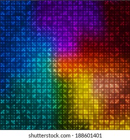 multicolor abstract background of squares and luminous dots. design for poster, flyer, cover, brochure. 