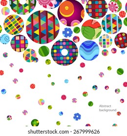Multicolor abstract bright background with ornamental circles. Elements for design. Eps10.