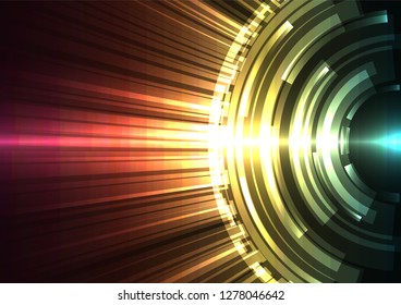 multicolor abstract circle background, digital overlap layer line, simple technology design template, vector illustration