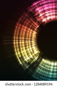 multicolor abstract circle background, digital overlap layer line, simple technology design template, vector illustration