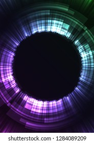 multicolor abstract circle background, digital overlap layer line, simple technology design template, vector illustration