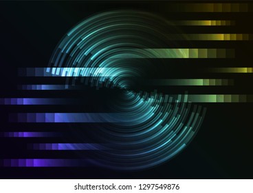 multicolor abstract circle background, digital overlap layer line, simple technology design template, vector illustration